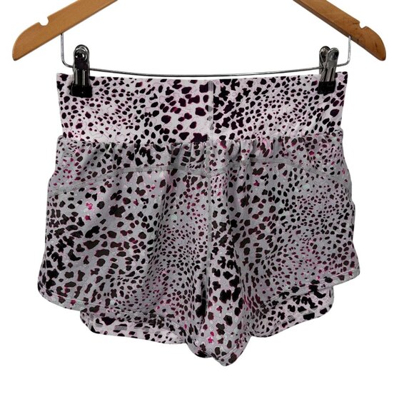 Fabletics Olesia Athletic Shorts Womens S Gray Purple Spotted Orchid Polyester‎ - Picture 1 of 6